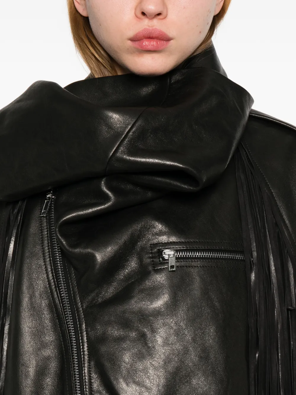 Rick Owens Cropped Scarf Flight Puffer Jackets Black In Black