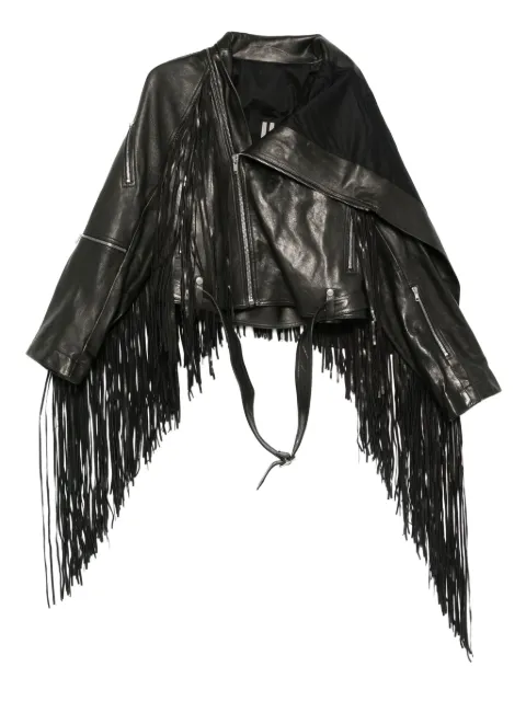 Rick Owens chamarra de piel con flecos