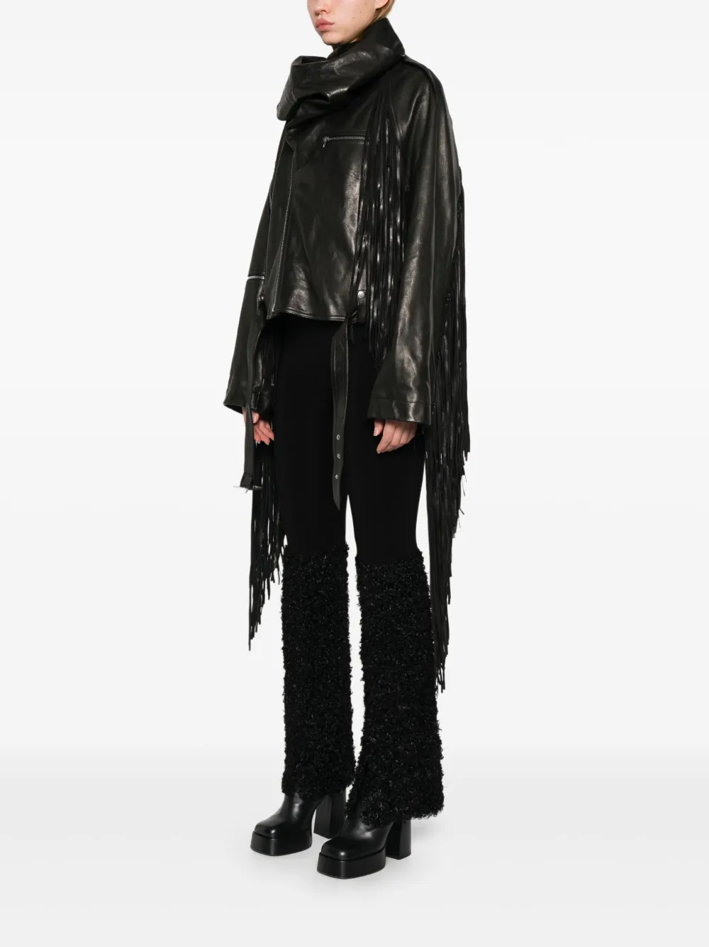 Rick Owens Leren jack Zwart