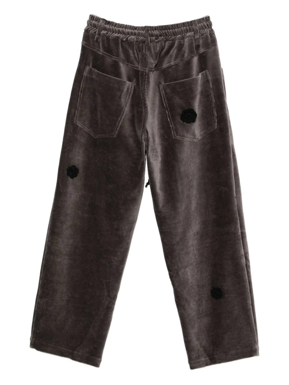 Song For The Mute appliqué-detail corduroy pants - Grijs