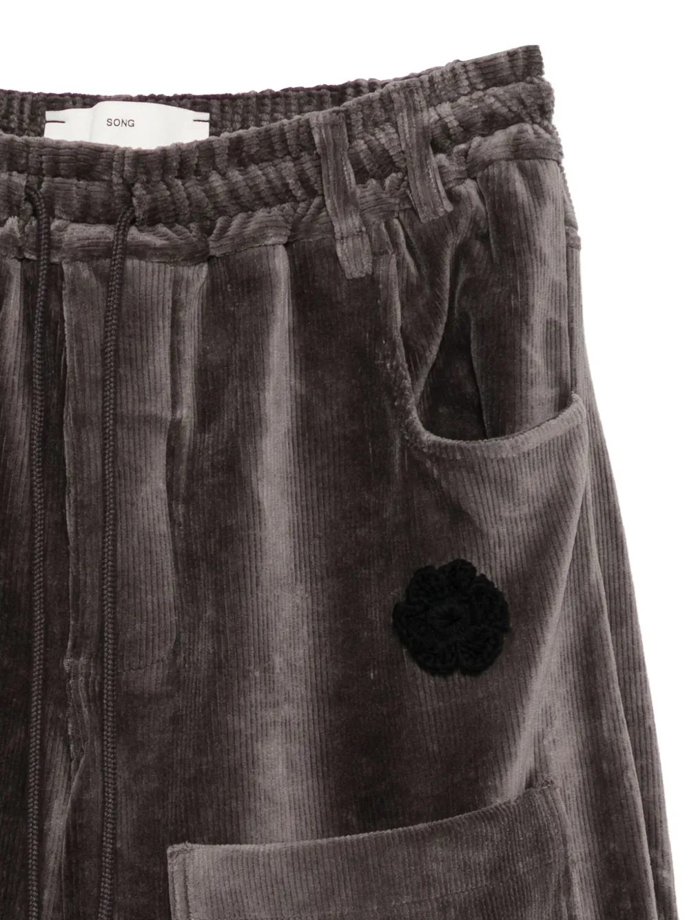 Song For The Mute Ribfluwelen broek met applicatie Grijs
