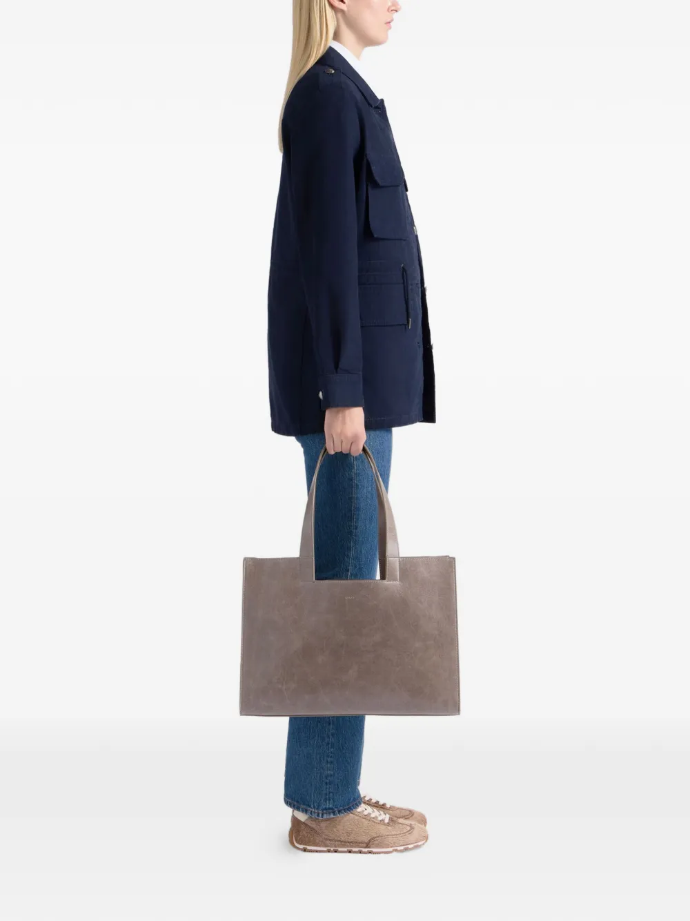 Bally Leren shopper - Bruin