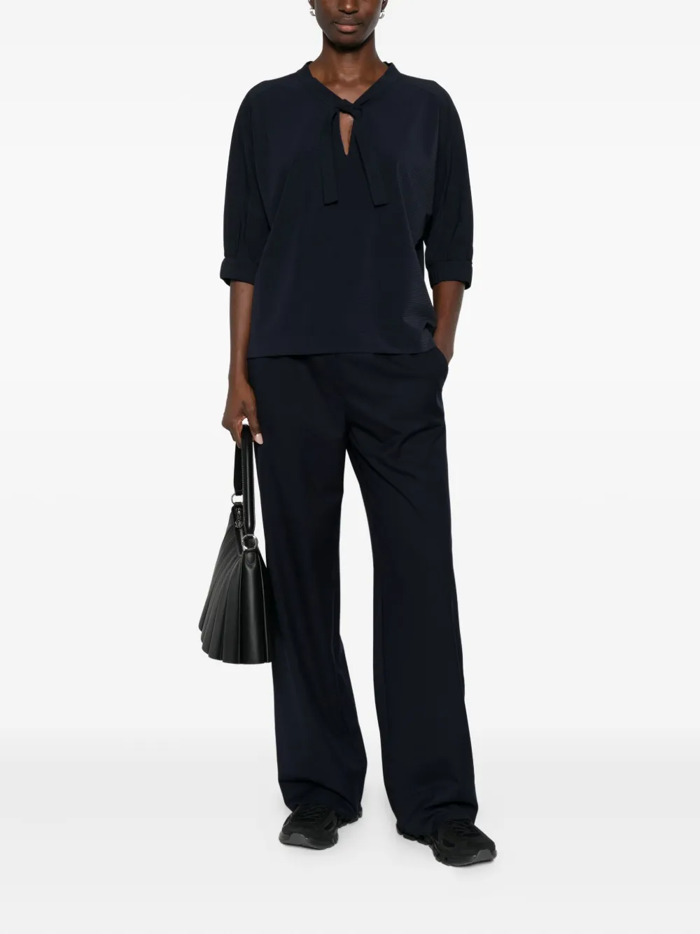 MARCCAIN Straight broek met trekkoord - Blauw