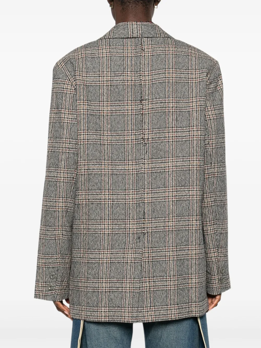 Song For The Mute Geruite blazer met bloemenapplicatie Grijs