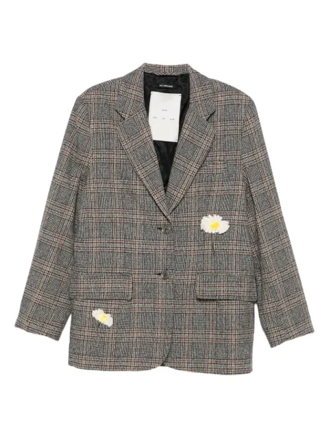 Song For The Mute blazer a cuadros con apliques florales