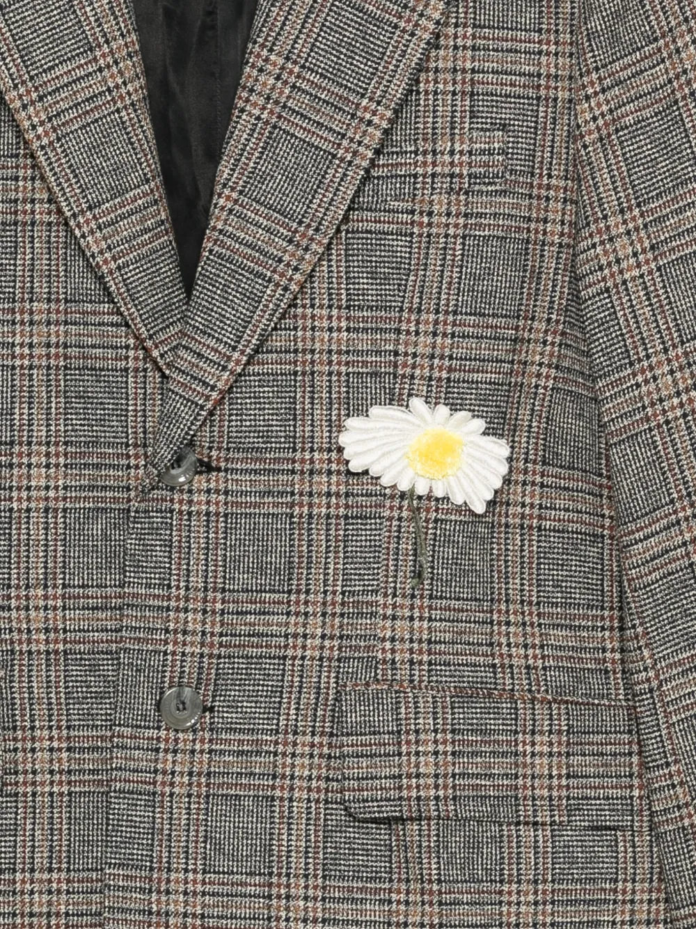 Song For The Mute Geruite blazer met bloemapplicatie Grijs