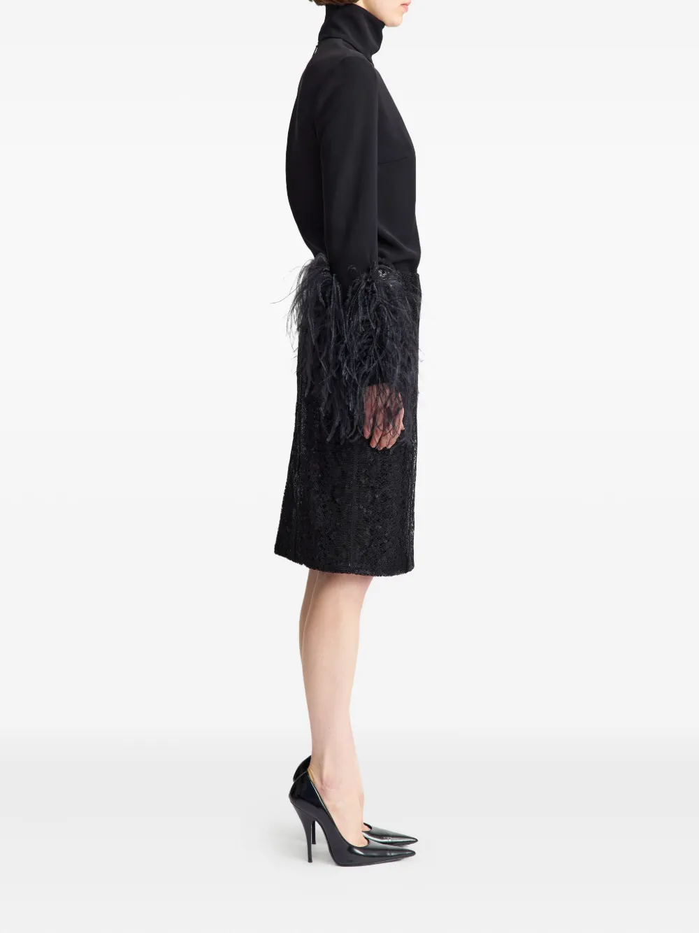 16arlington Deoda Sequin Lace Skirt - Black 