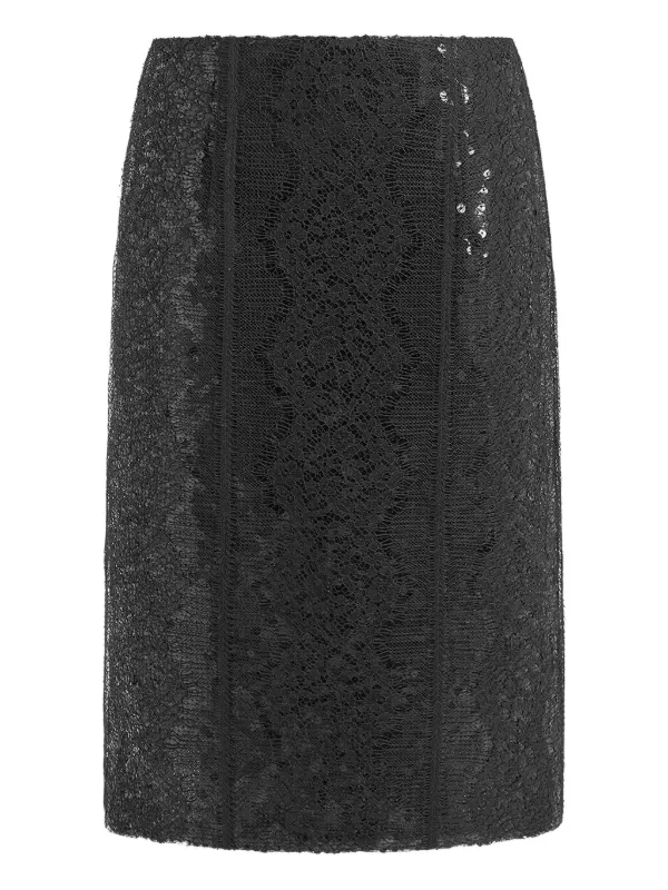 16Arlington Deoda Sequin Lace Skirt in Black