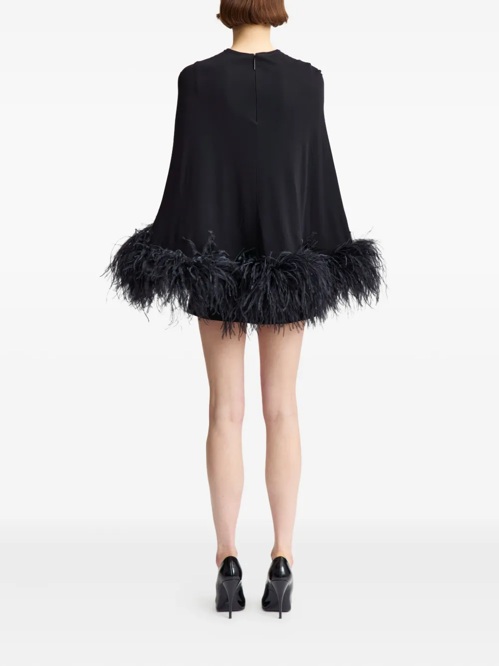 16Arlington Mini-jurk met veren afwerking Zwart