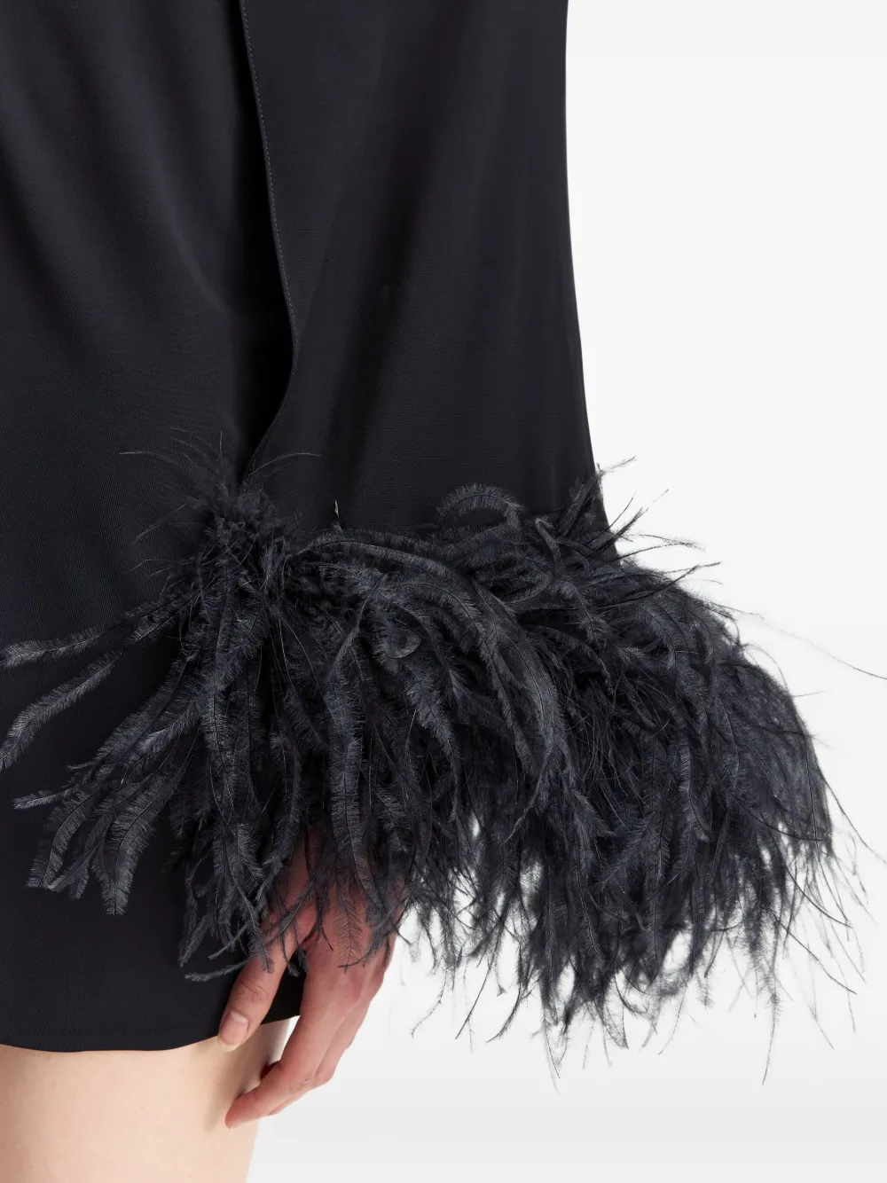 16Arlington Mini-jurk met veren afwerking Zwart