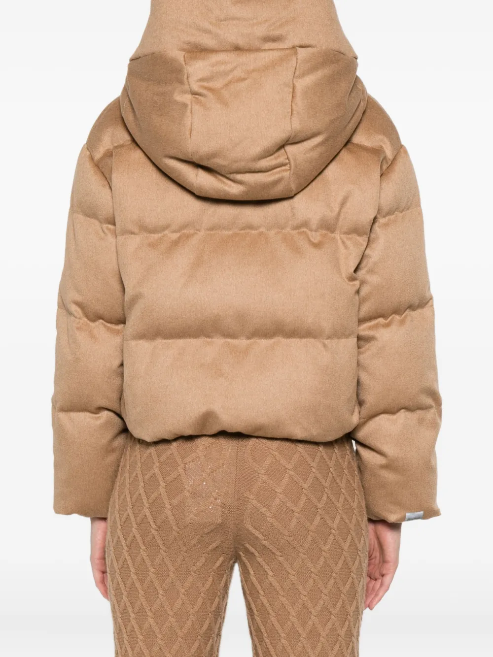 Max Mara Hooded Puffer Jacket In Brown
