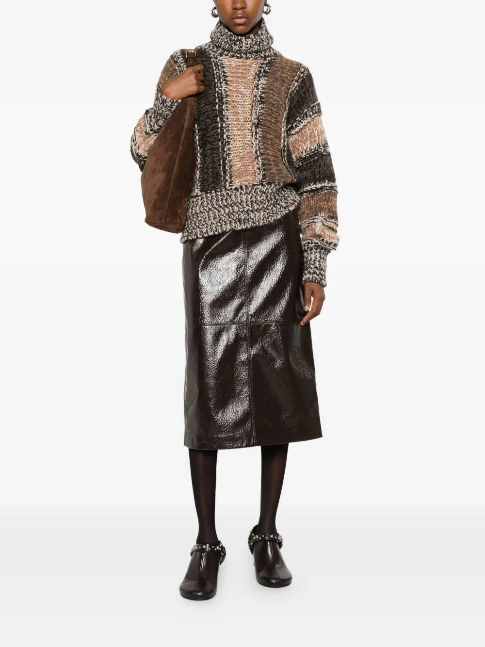 Roberto Collina pull rayé à col roulé | Pulls | Image 2