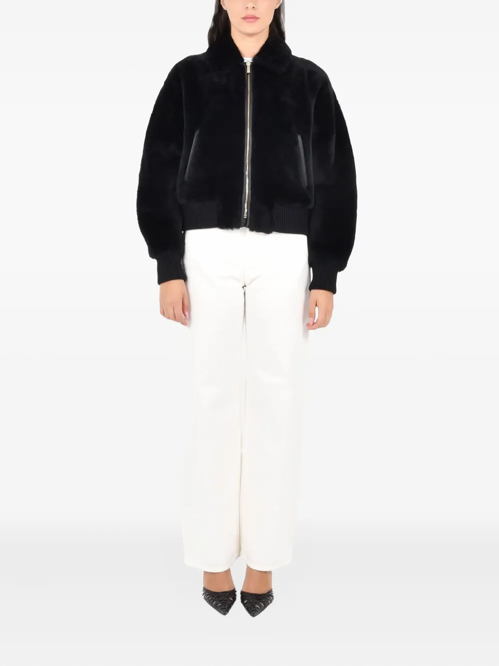 Max Mara zip-up bomber jacket | Faux Fur & Shearling Jackets | Image 2
