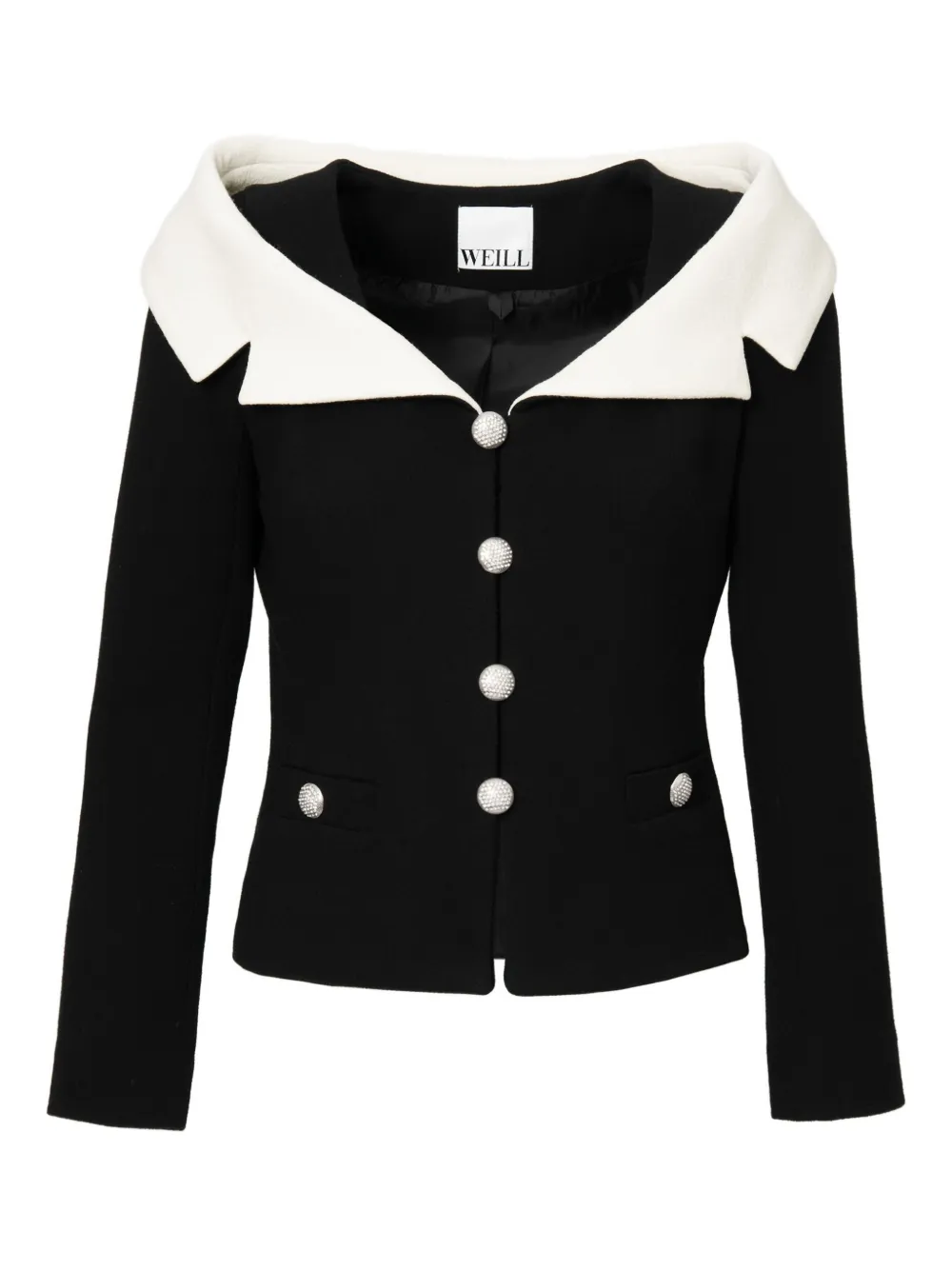 WEILL PARIS bardot neck button jacket | Black | Image 1