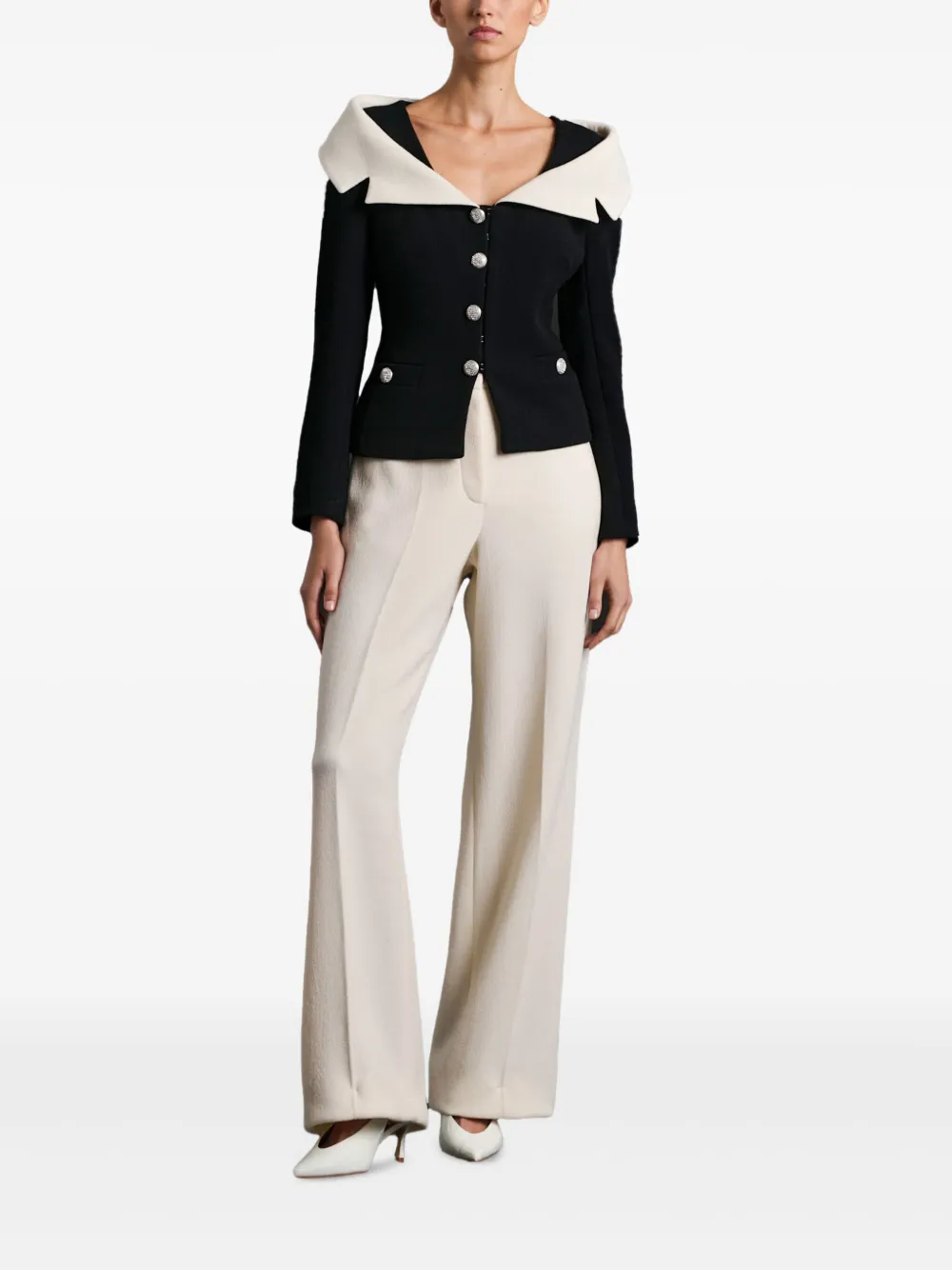 WEILL PARIS bardot neck button jacket | Fitted Jackets | Image 2