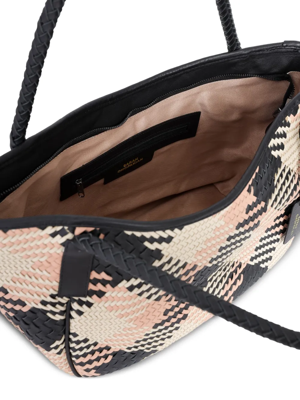 Sarah Chofakian Nougat gevlochten schoudertas Zwart