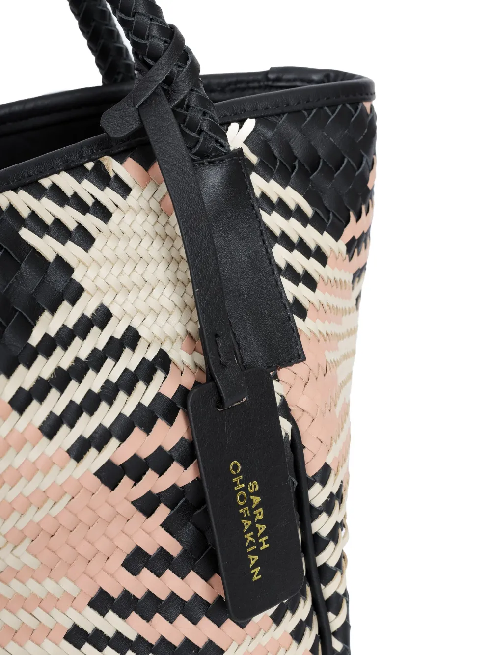 Sarah Chofakian Nougat gevlochten schoudertas Zwart