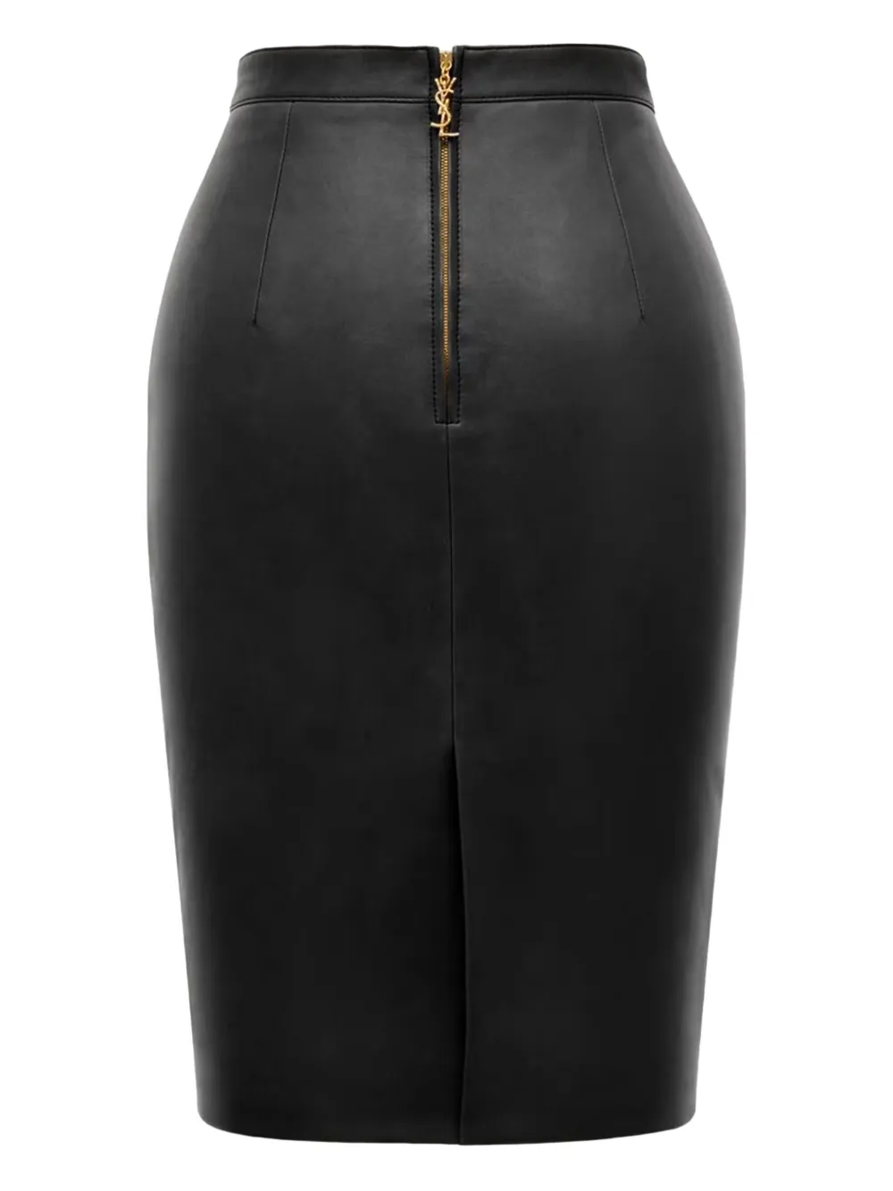 Saint Laurent Cassandre leather pencil skirt - Zwart