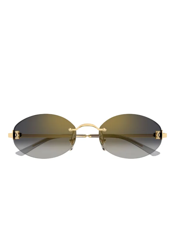 Cartier Eyewear ラウンドフレーム サングラス | ゴールドトーン