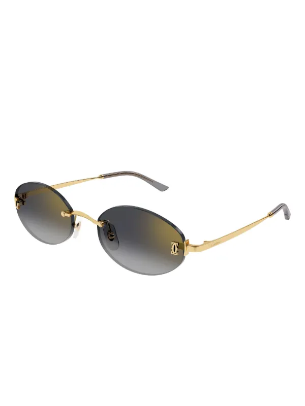 Cartier Eyewear ラウンドフレーム サングラス | ゴールドトーン