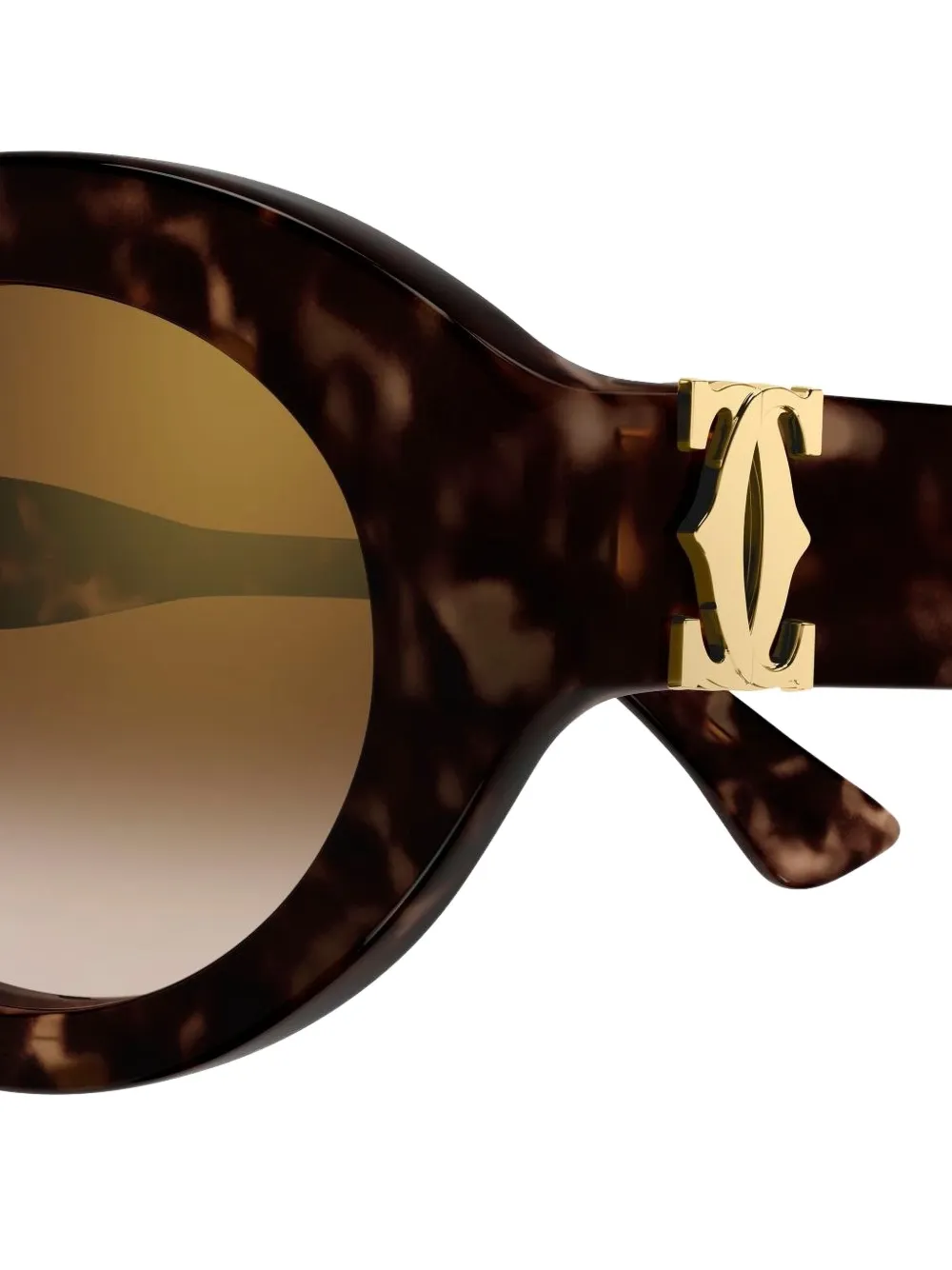 Cartier Round-frame Sunglasses In Brown