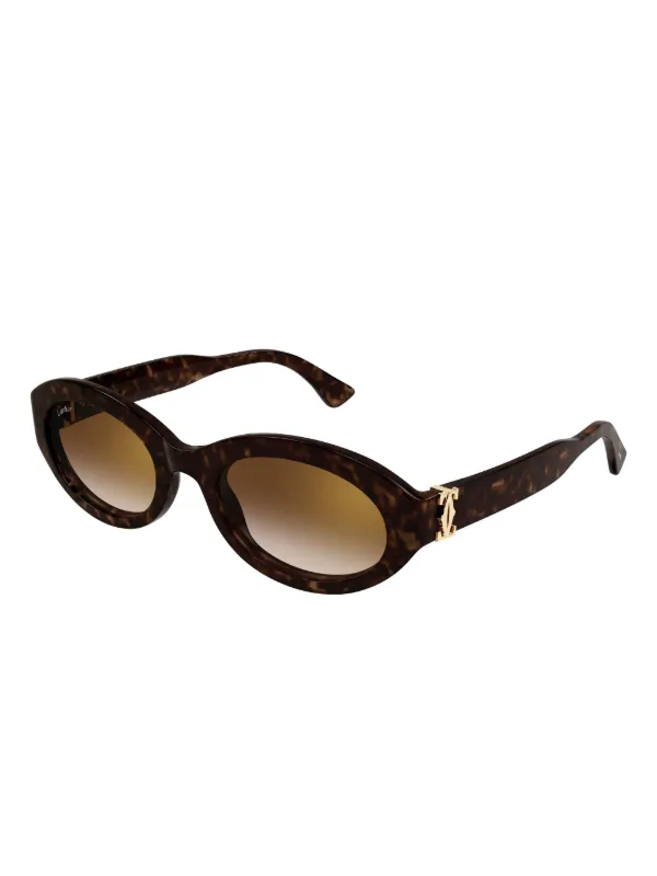 Cartier Eyewear ラウンドフレーム サングラス | ブラウン | FARFETCH JP