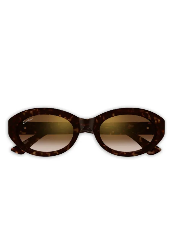 Cartier Eyewear ラウンドフレーム サングラス | ブラウン | FARFETCH JP