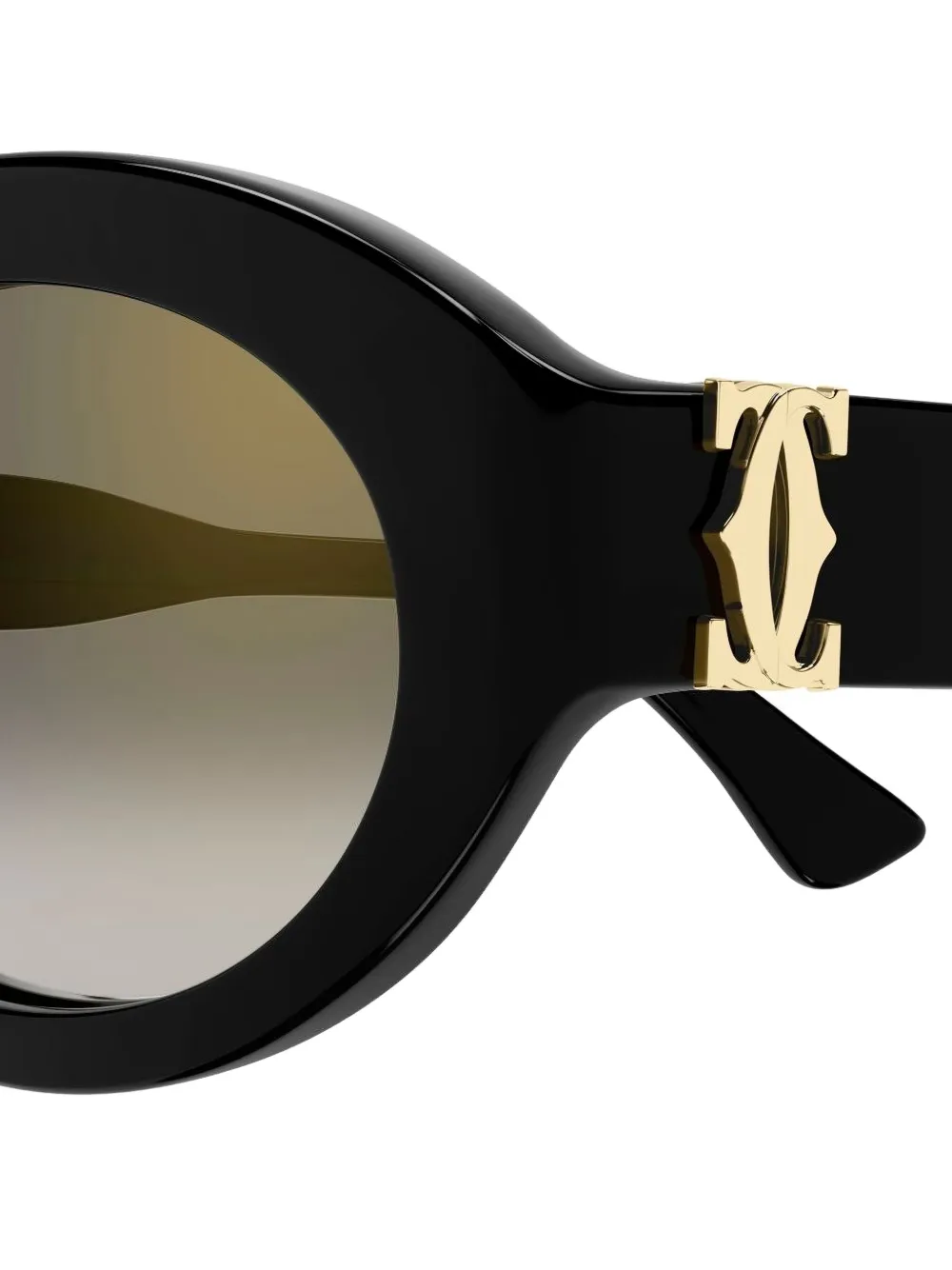Cartier Oval-frame Sunglasses In Black