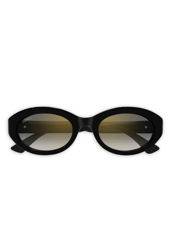 Cartier Eyewear Oval-frame Sunglasses in Black