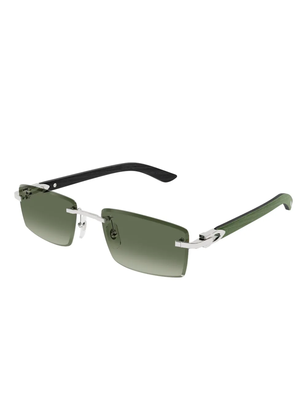 Cartier Eyewear rectangle rimless CT0582S sunglasses - Groen