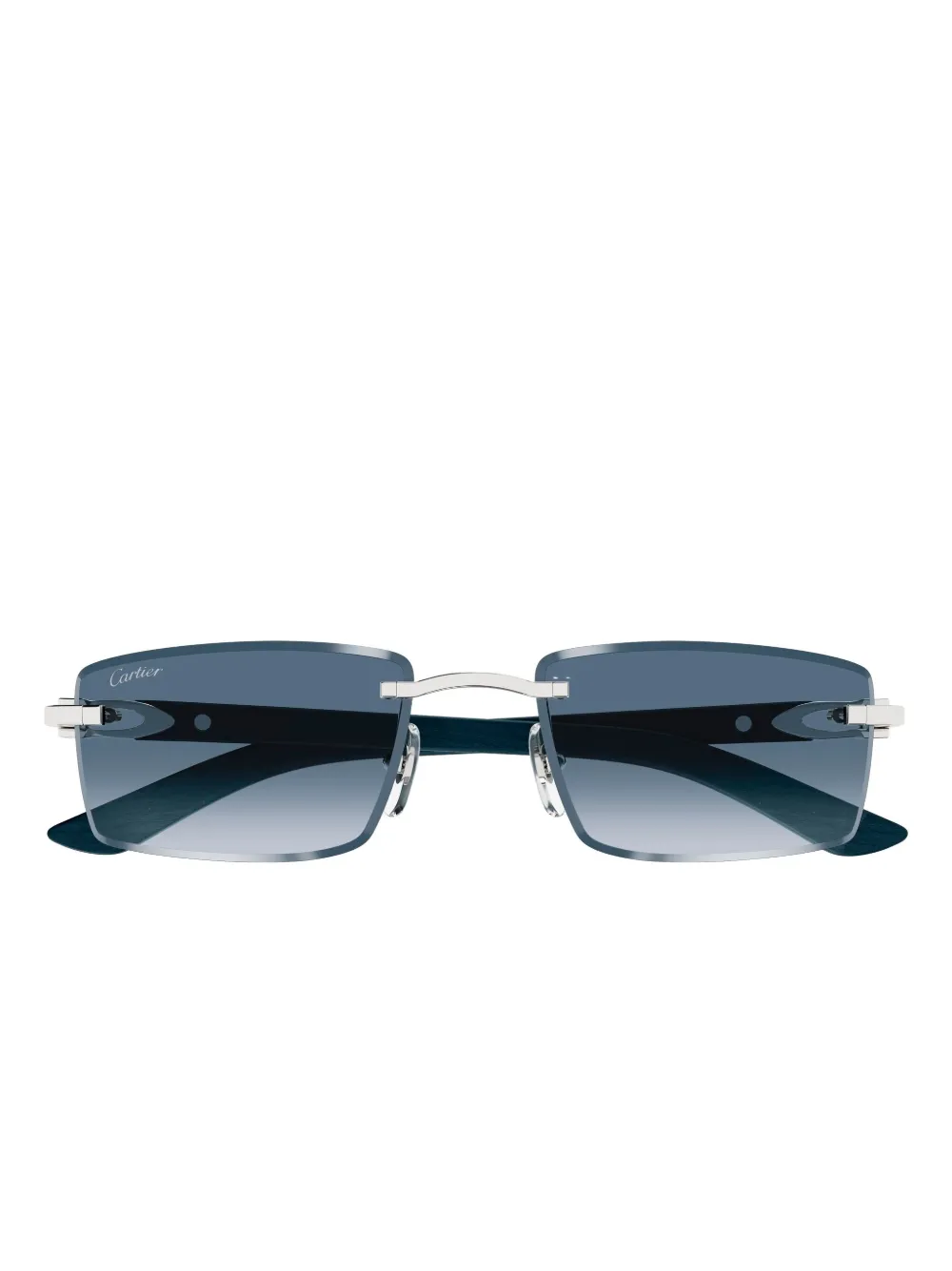 Cartier Rectangle-frame Sunglasses In Silver