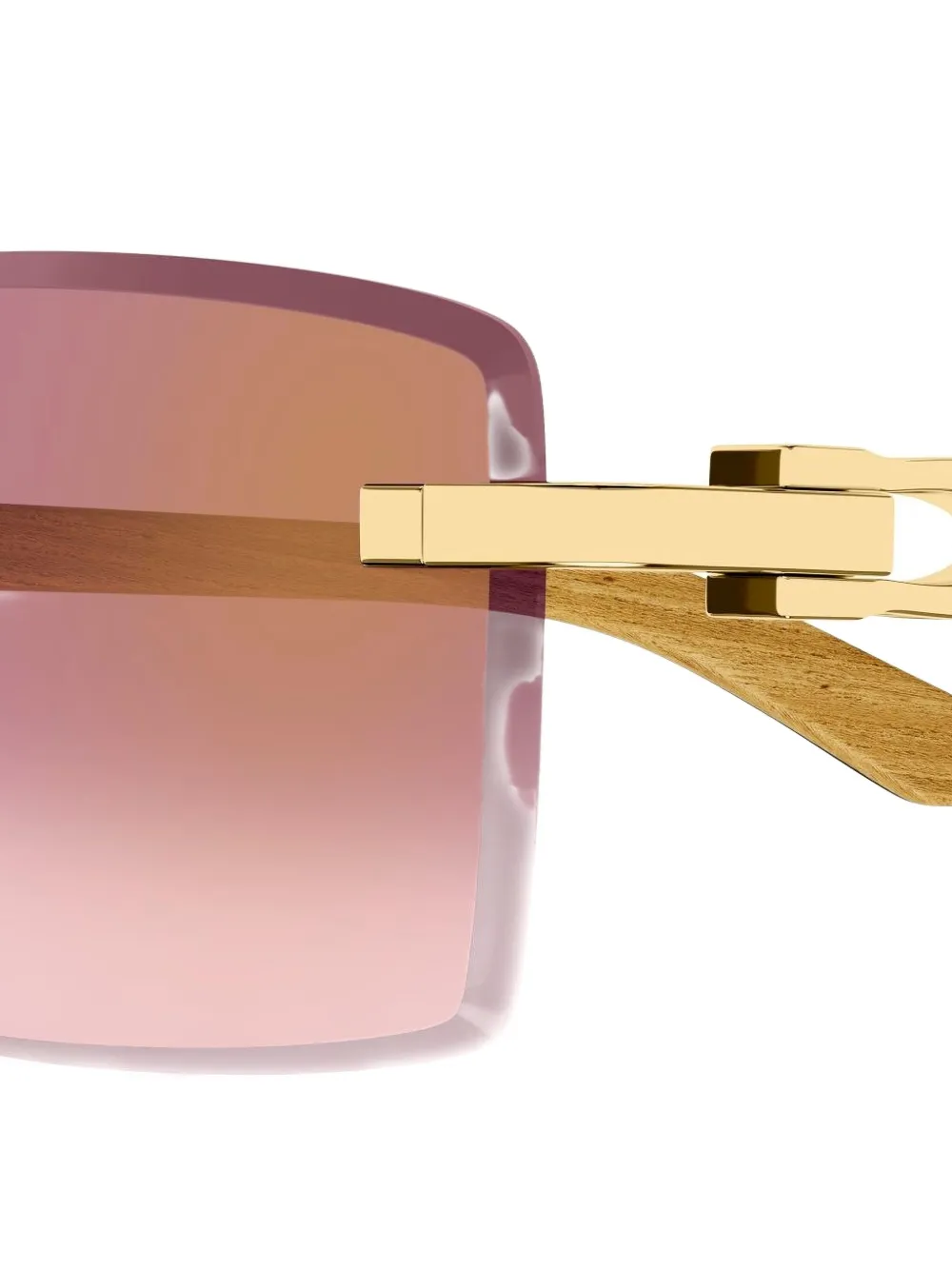 Cartier Rectangle-frame Sunglasses In Pink