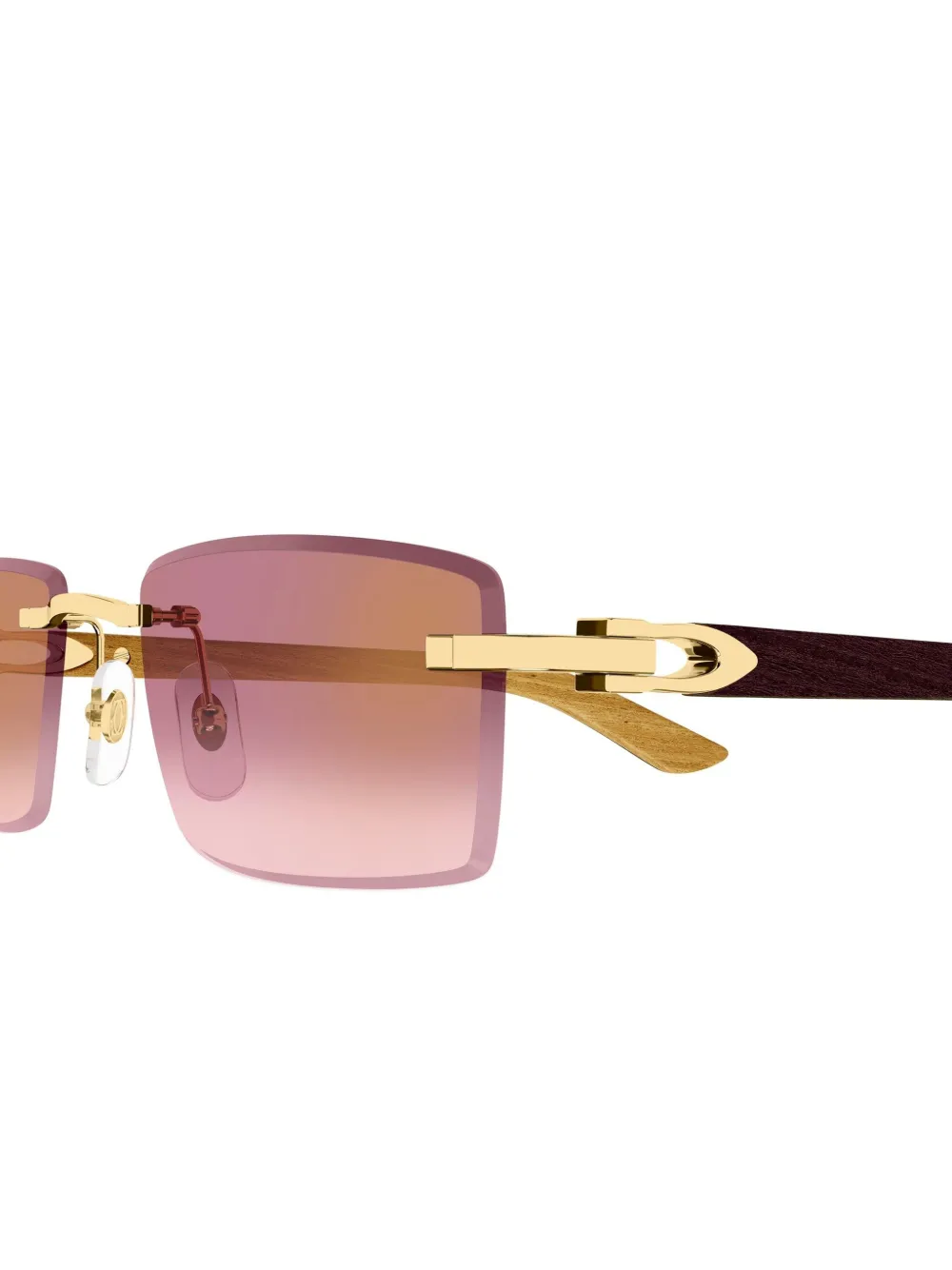 Cartier Eyewear Zonnebril met rechthoekig montuur Zwart