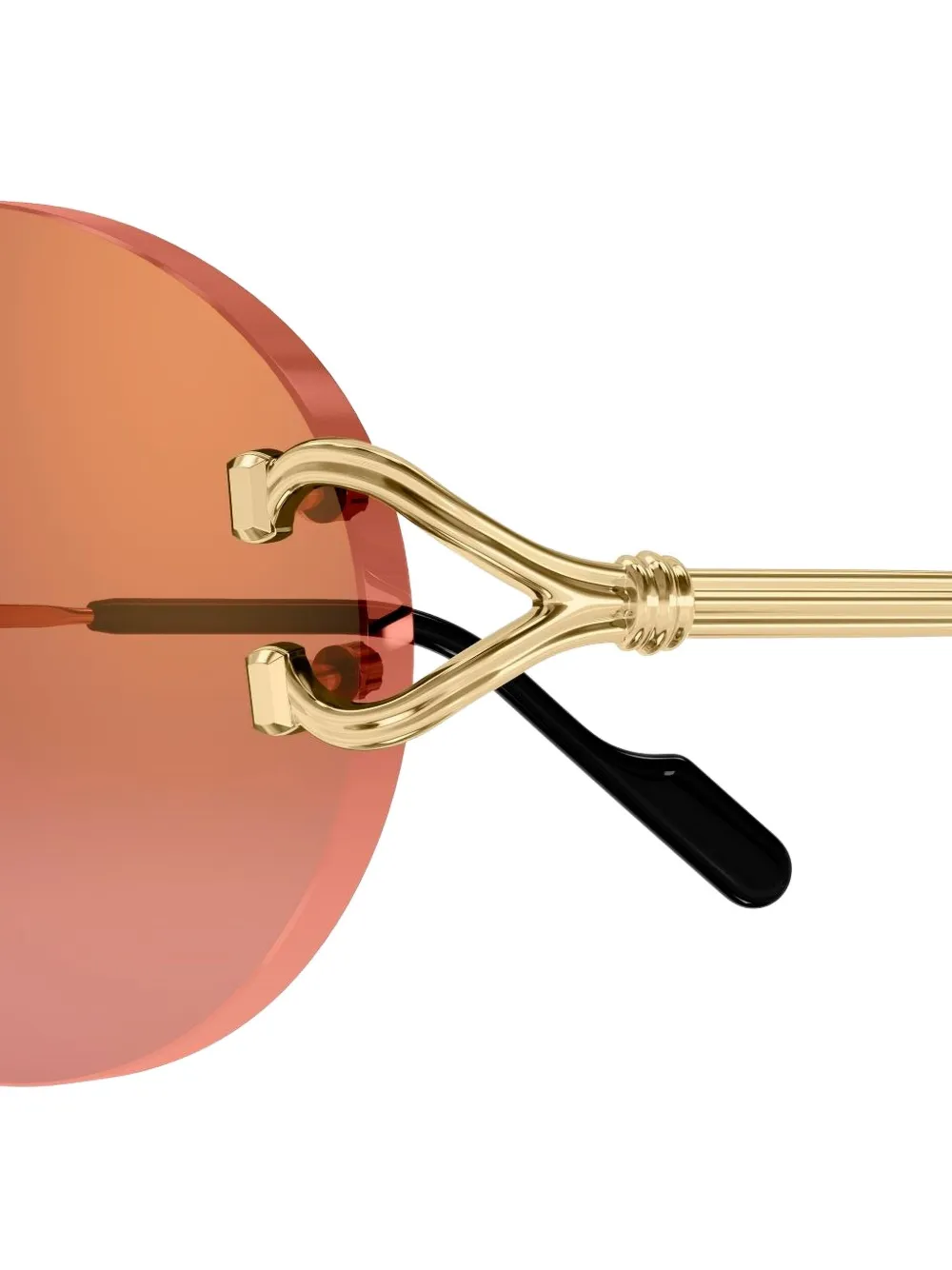 Cartier Eyewear Zonnebril met rond montuur Goud