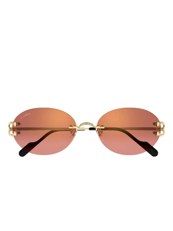 Cartier Eyewear ラウンドフレーム サングラス | ゴールドトーン 