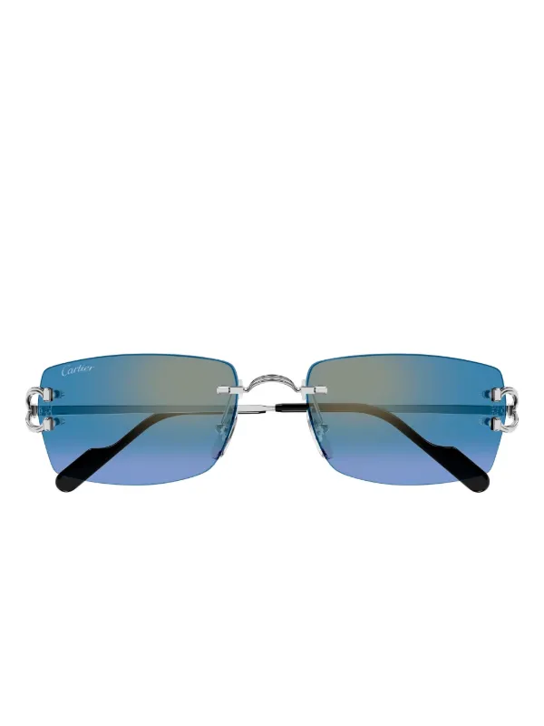 Cartier Eyewear リムレス ラウンドサングラス | グレー | FARFETCH JP