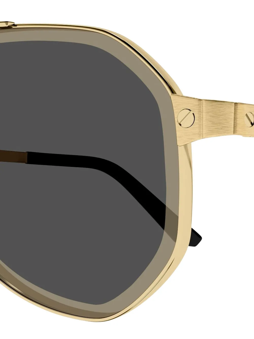  Cartier Eyewear Double-bridge Sunglasses - Gold 