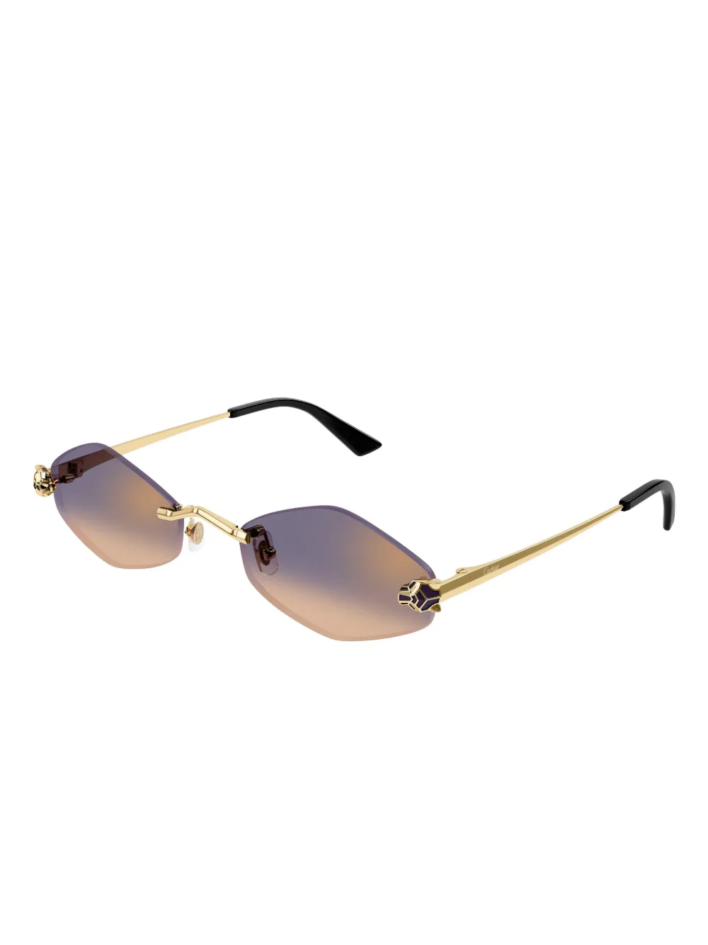 Cartier Eyewear Panthère zonnebril met geometrisch montuur - Goud