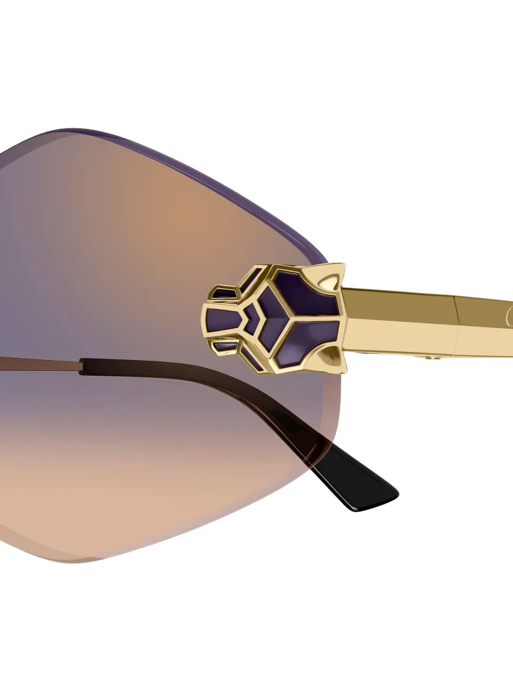 Cartier Panthère Geometric-frame Sunglasses In Brown