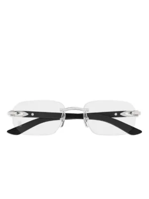 Cartier Eyewear リムレスメガネフレーム | ブラック | FARFETCH JP