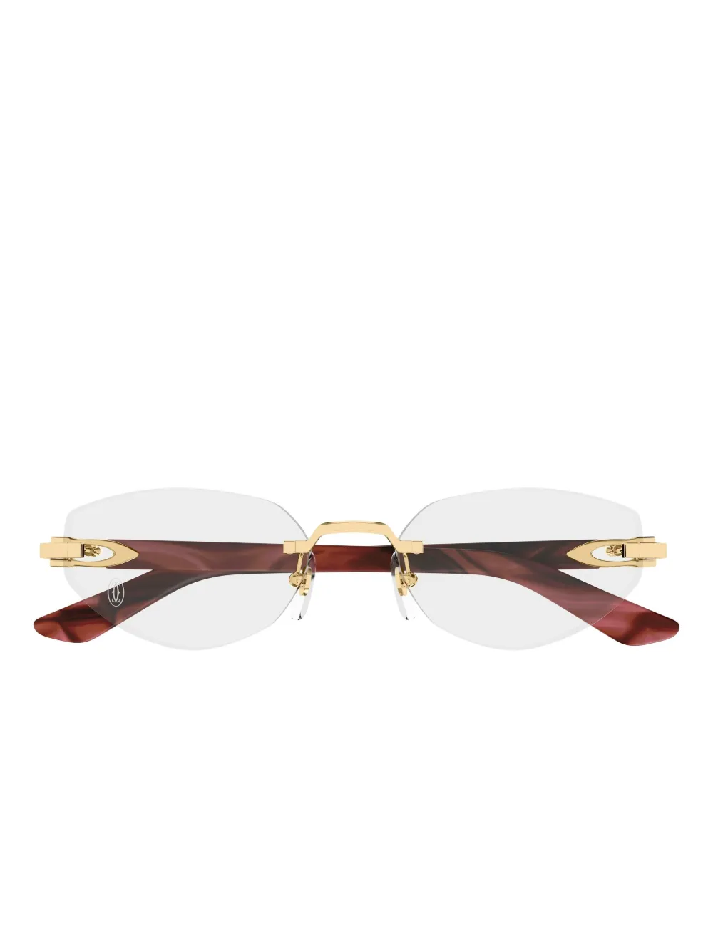 Cartier Eyewear geometric-frame glasses | Brown | Image 1