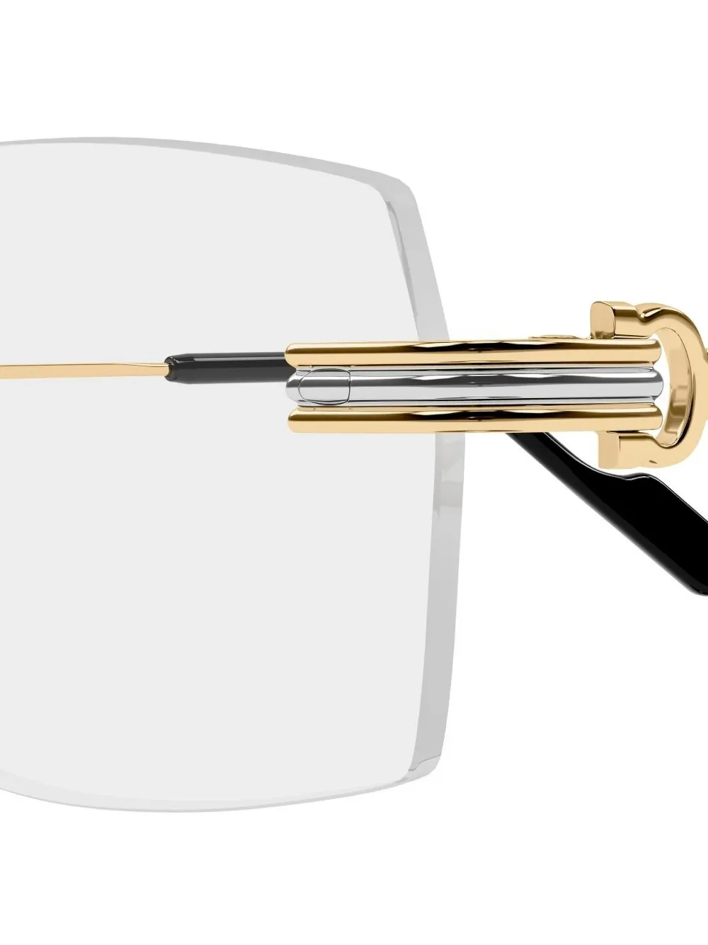 Cartier Eyewear リムレス スクエアメガネフレーム | ゴールドトーン