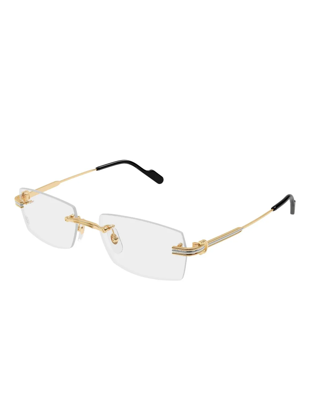 Cartier Eyewear rectangle-frame rimless glasses | Gold | Image 1