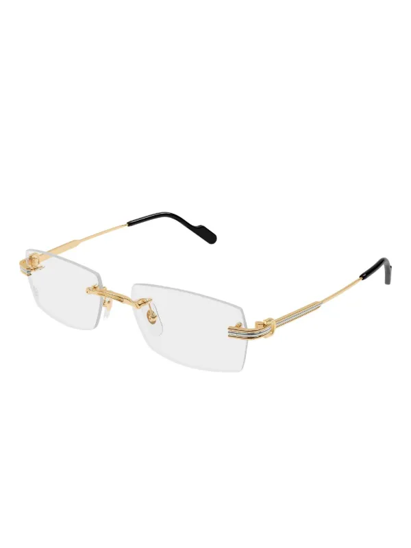 Cartierメガネフレーム Cartier Eyewear リムレス スクエアメガネフレーム | ゴールドトーン