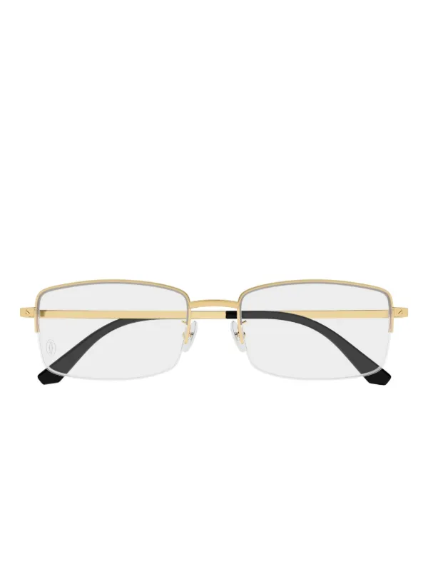 Cartier Eyewear スクエアメガネフレーム | ゴールドトーン | FARFETCH JP