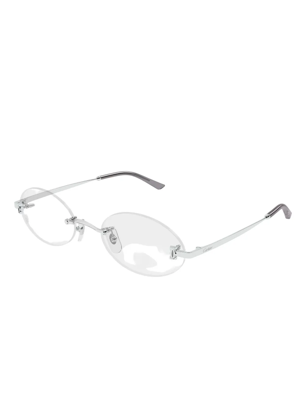 Cartier Brille Mit Ovalem Gestell In Gray