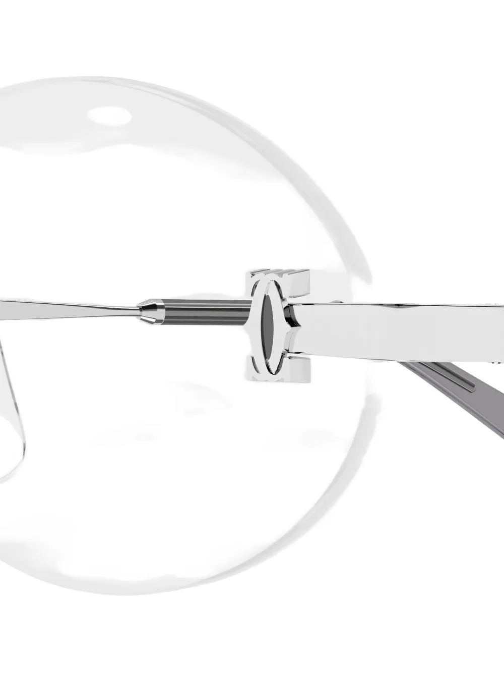 Cartier Brille Mit Ovalem Gestell In Gray