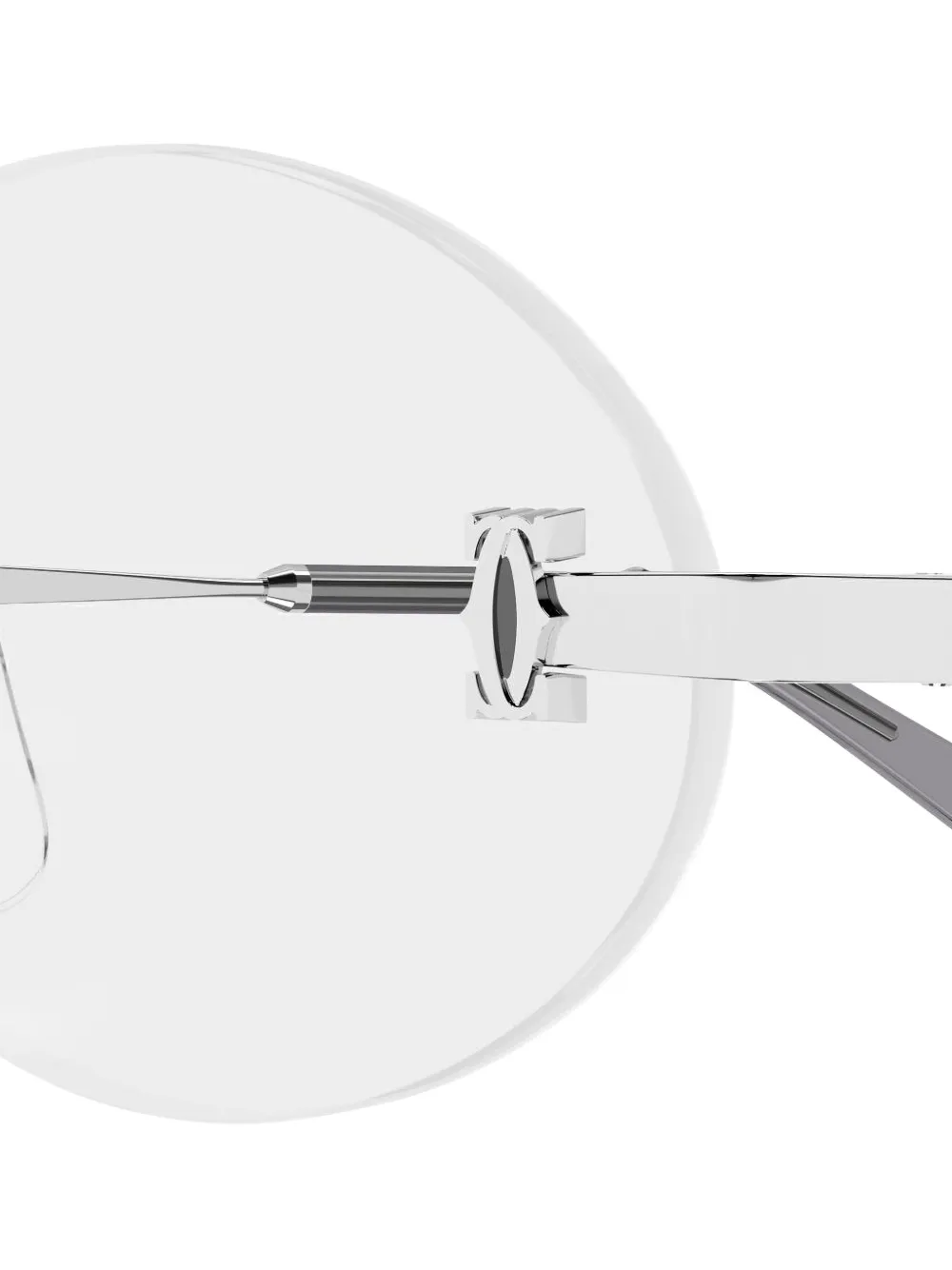  Cartier Eyewear Oval-frame Glasses - Grey 