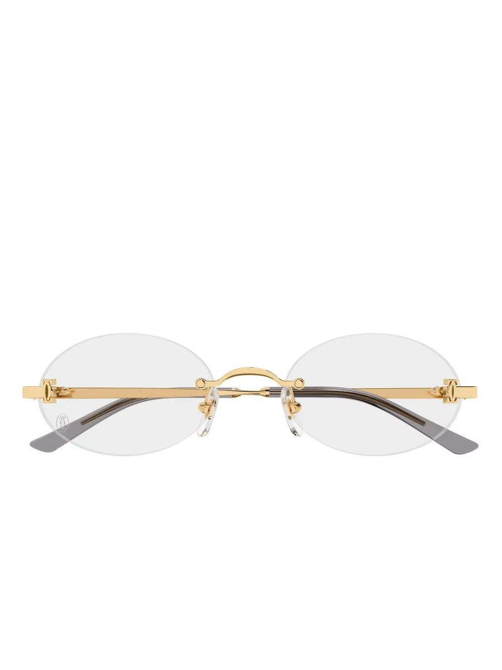 Cartier Eyewear logo round-frame glasses | Gold | Image 1