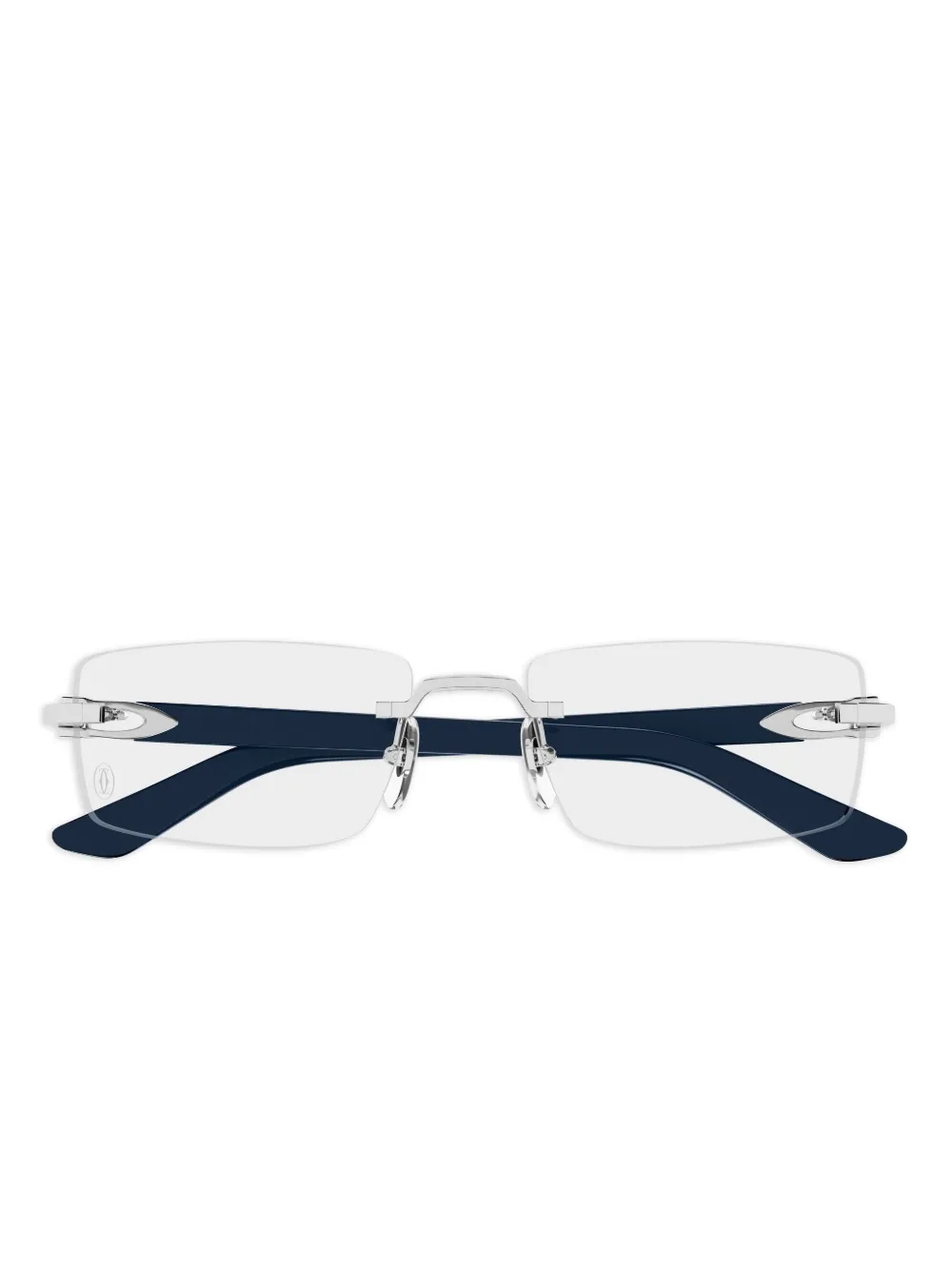 Cartier Eyewear rectangle rimless glasses | Blue | Image 1